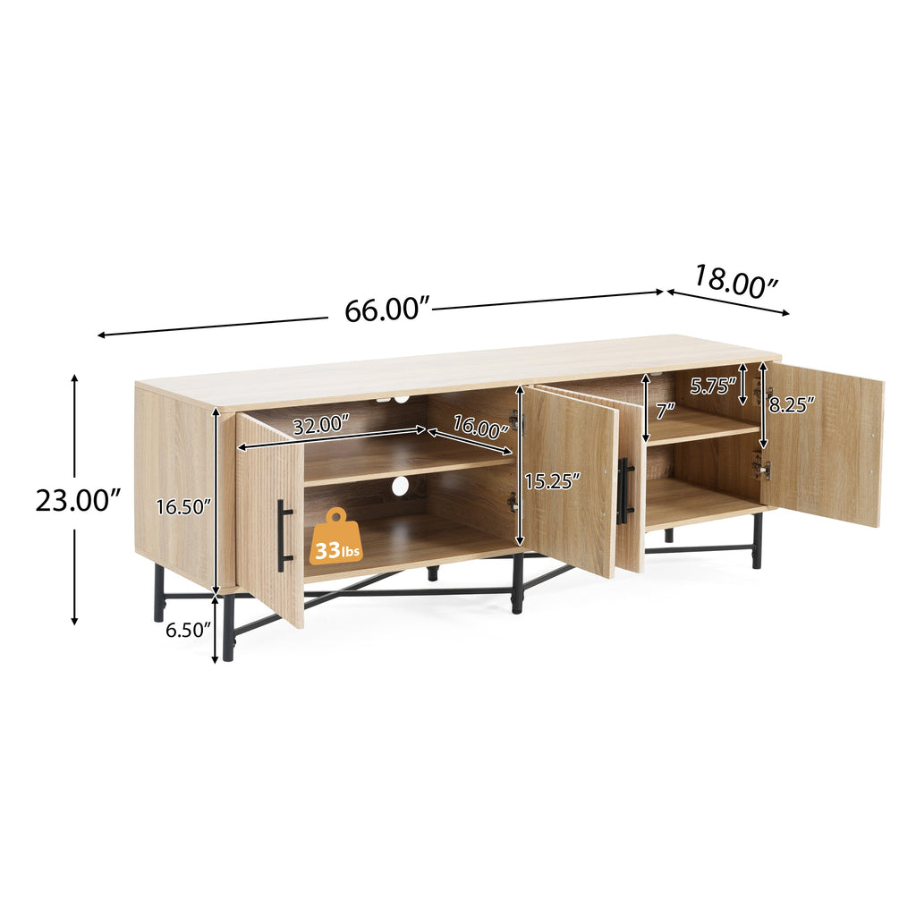 Functional 4-Door TV Cabinet
