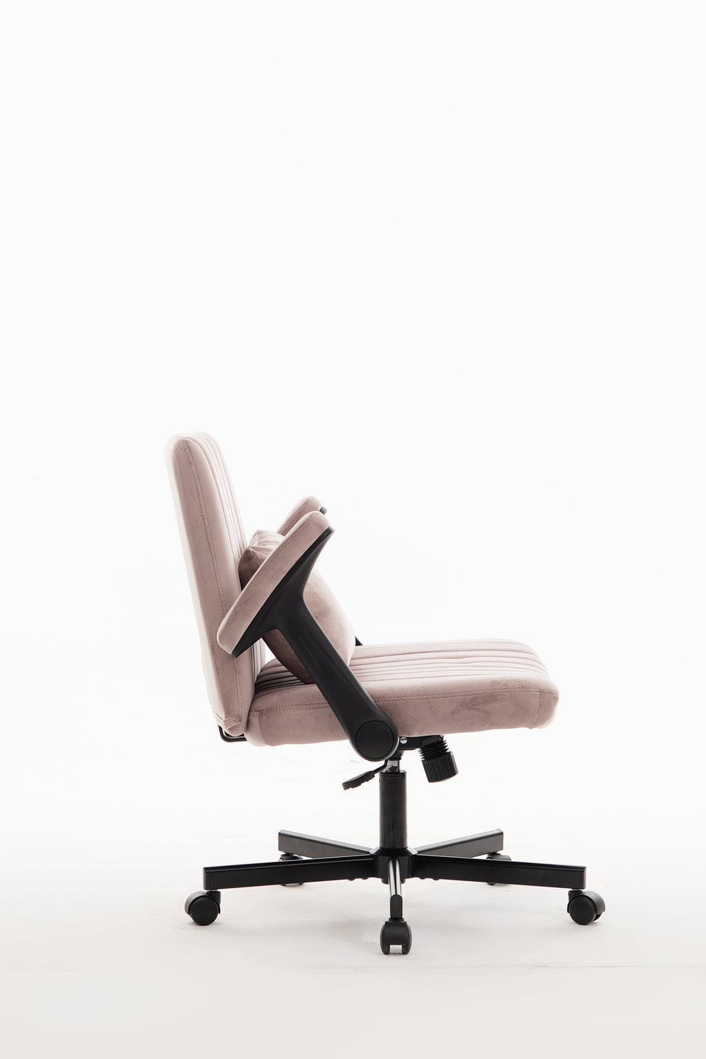 Pink Velvet Criss Cross Armrest Office Chair