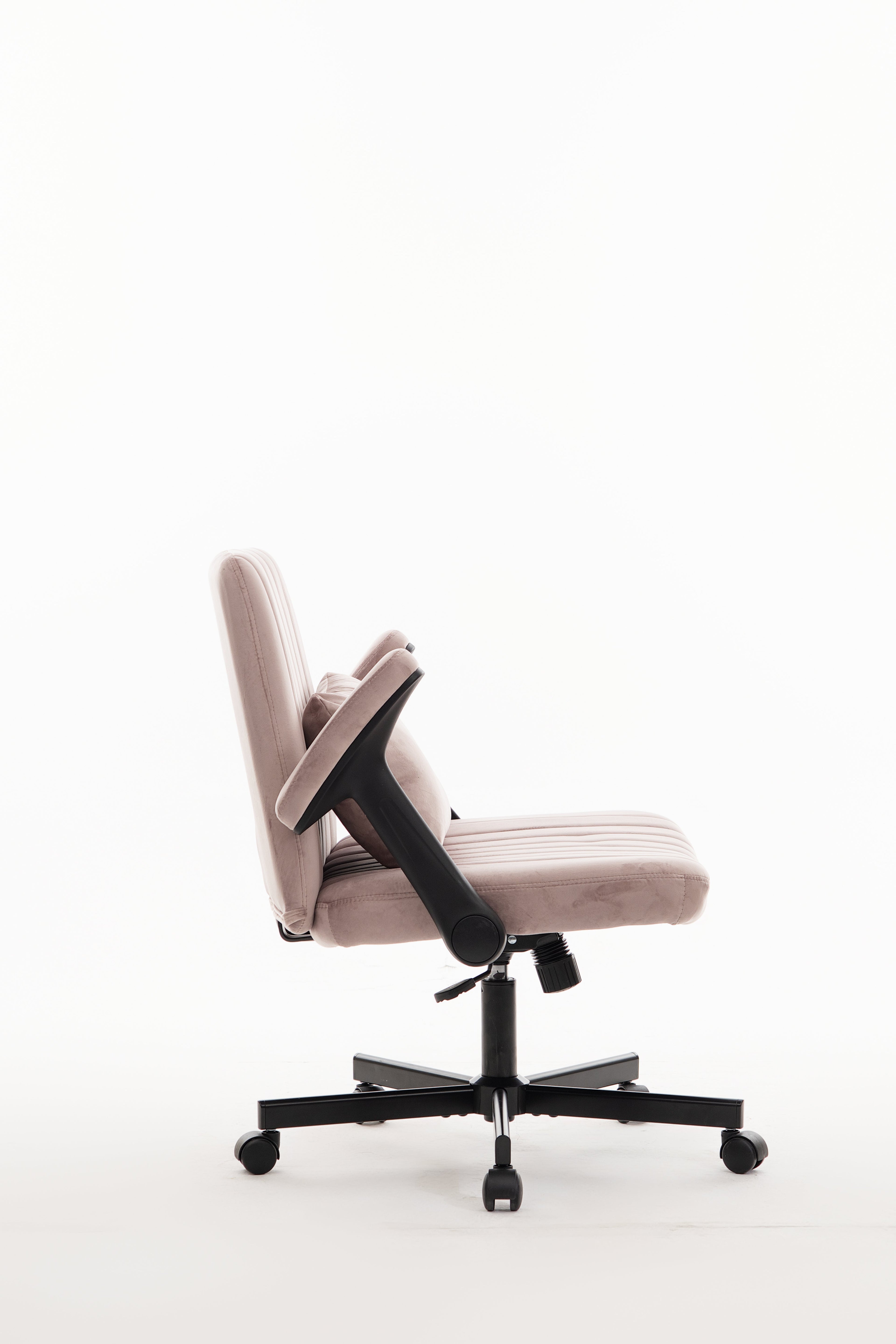 Pink Velvet Criss Cross Armrest Office Chair