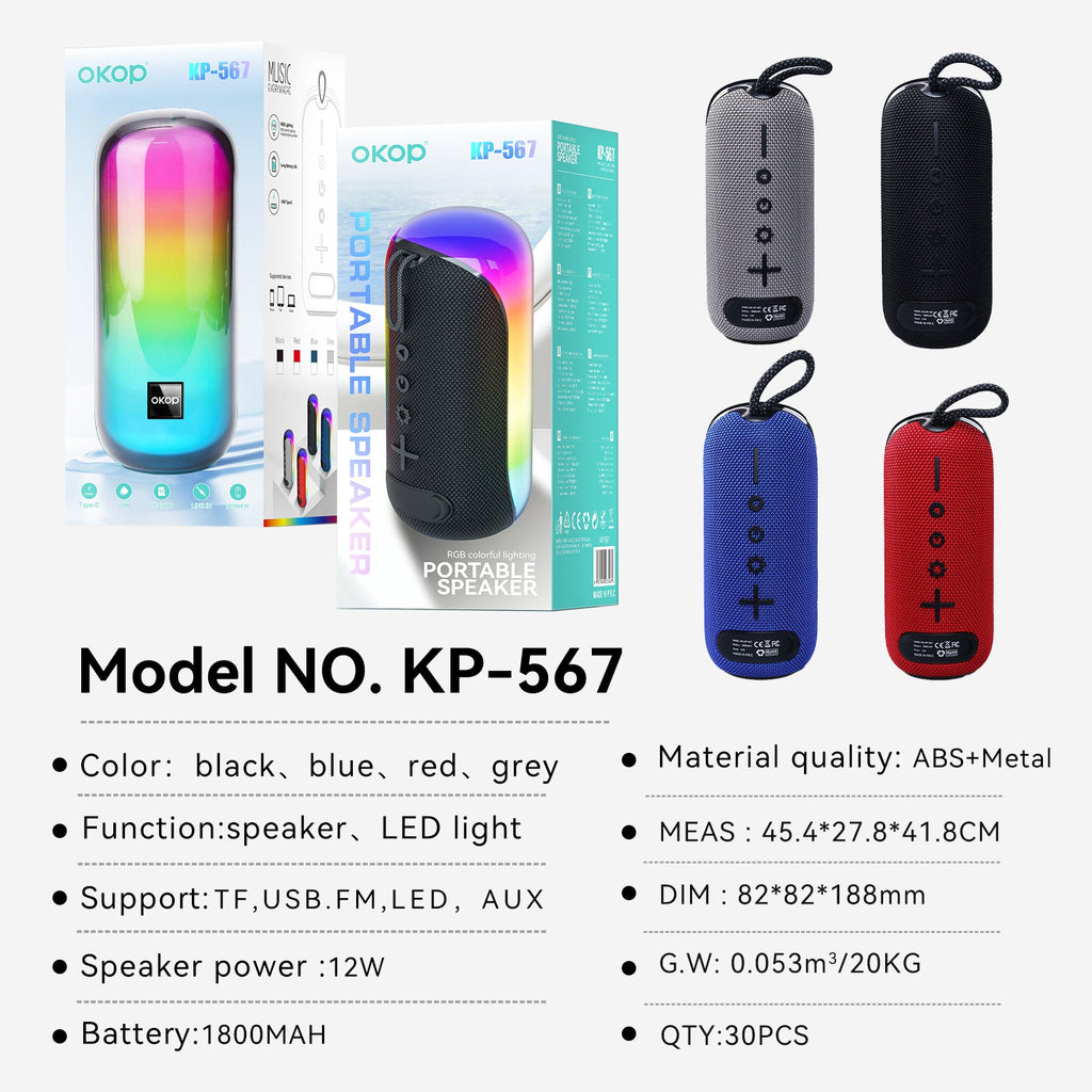 KP-567 Best-Selling Bluetooth Speaker High-Quality Sound New Compact Wireless Model For Home Outdoor Use Portable Mini Subwoofer In Stock