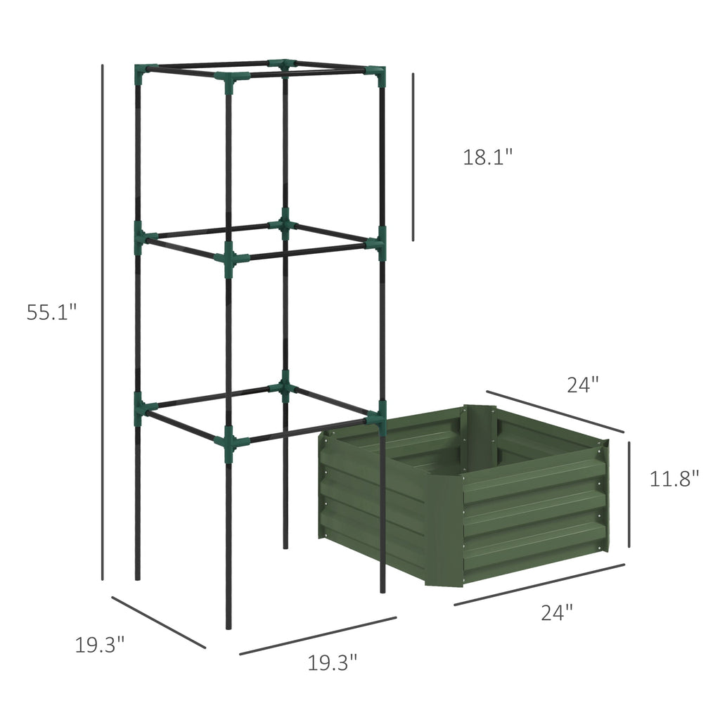 Outsunny Galvanized Raised Garden Bed
