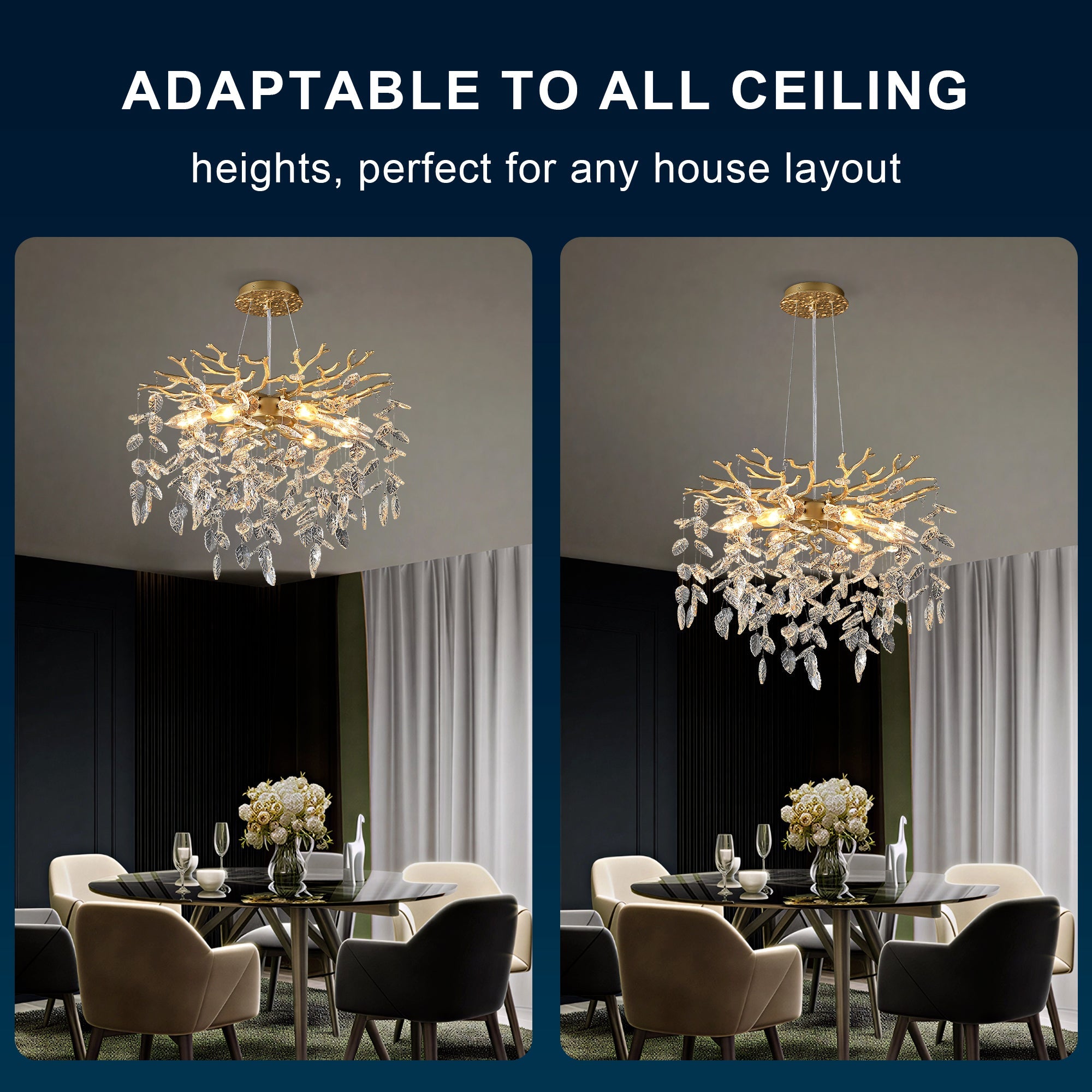 6-Light Chandelier Crystal Ceiling Lamp