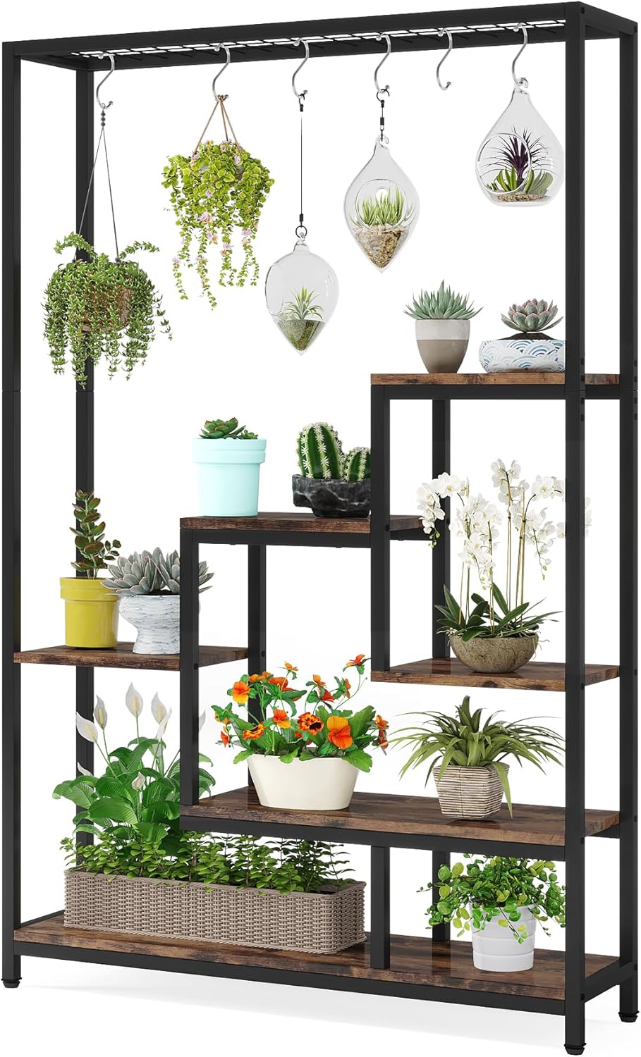 70.86” Tall 5-Tier Rustic Display Shelf