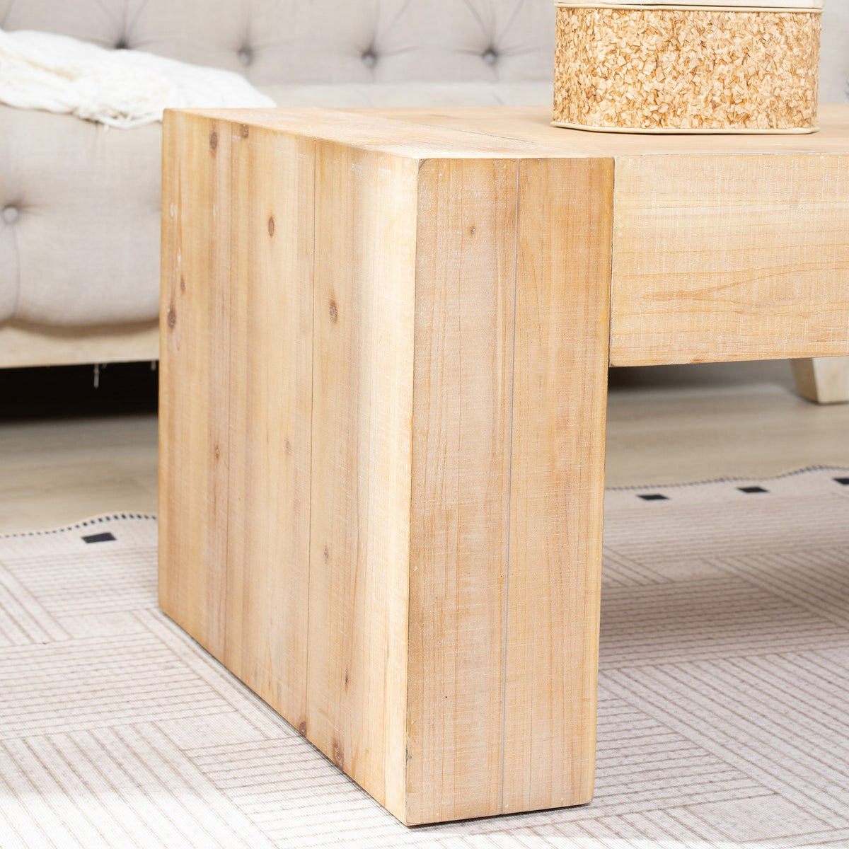 49" Rustic Wood Coffee Table