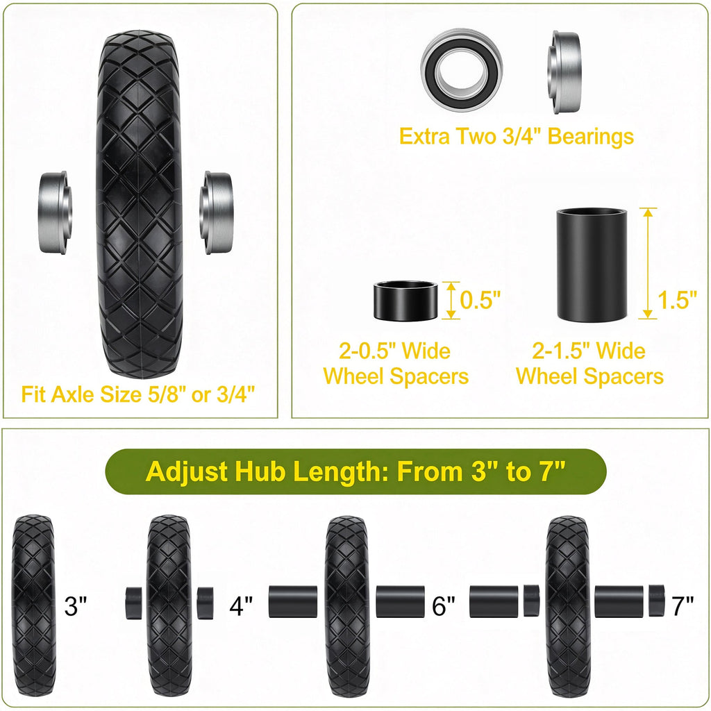 4.80/4.00-8 Flat-Free Solid Wheelbarrow Tire and Wheel