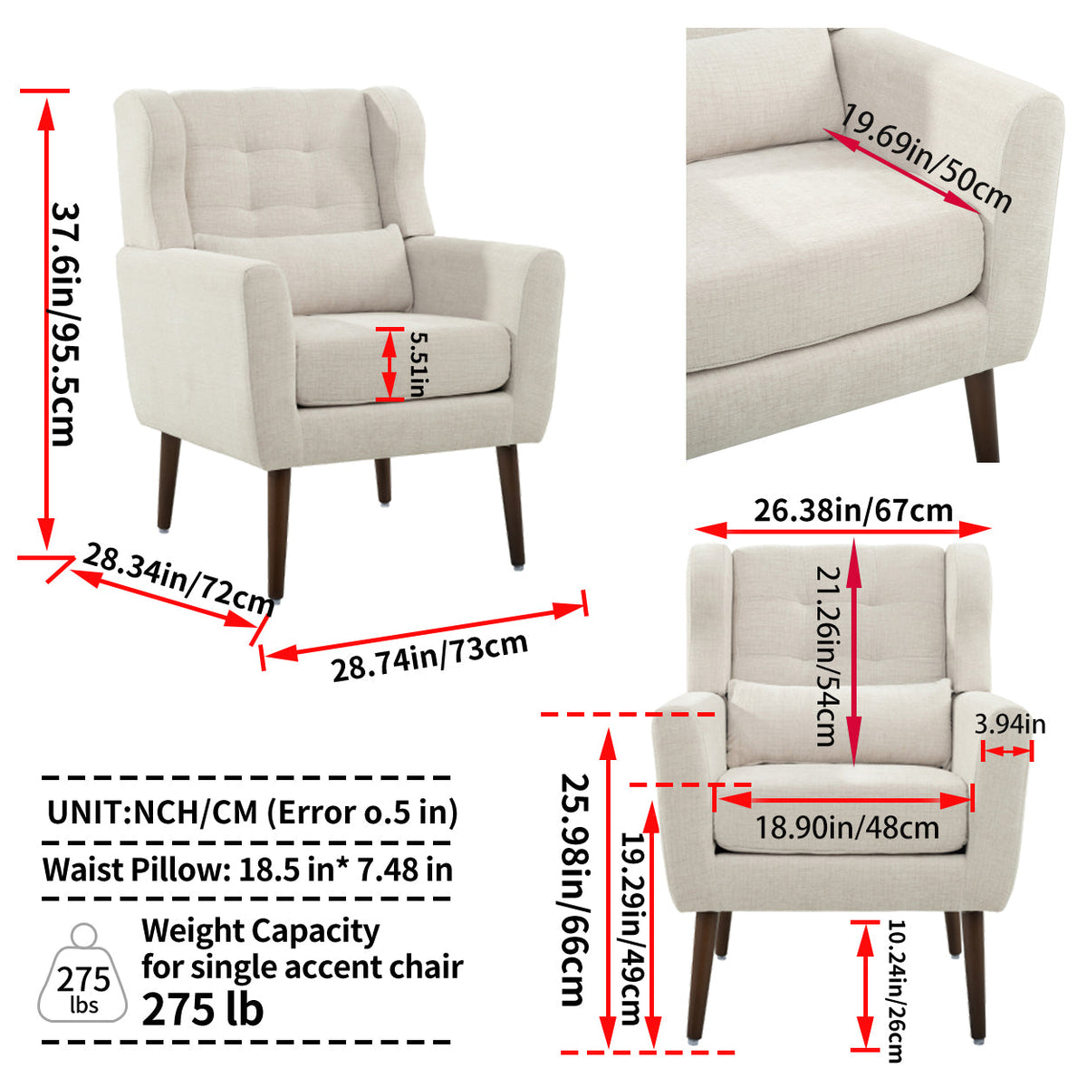 Modern Chenille Accent Chair