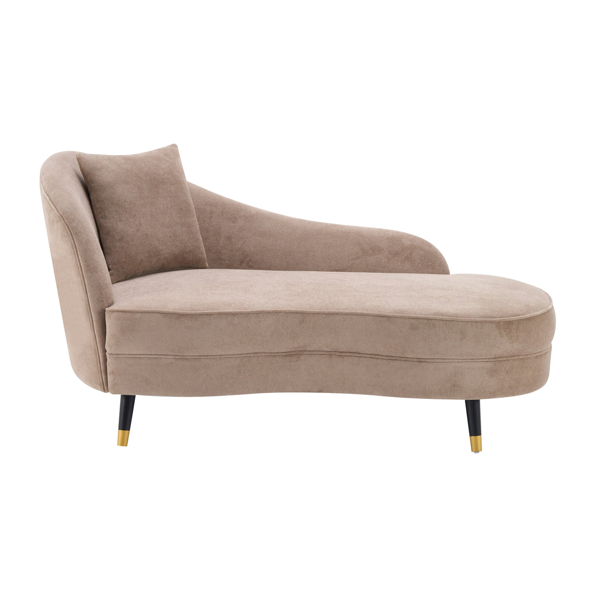 BellaLuxe Velvet Curved Chaise Lounge