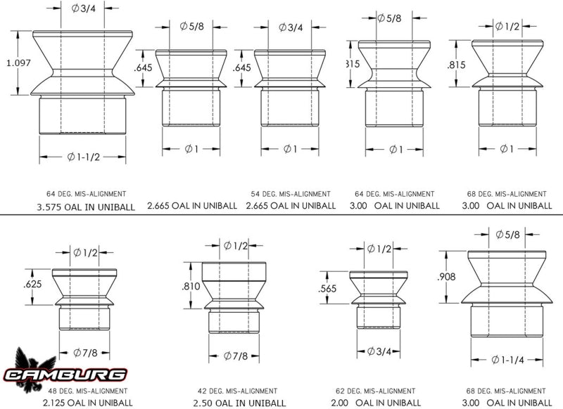 Camburg 1.50in. x 3/4in. Hi-misalignment Spacers (pair) CAM-040029