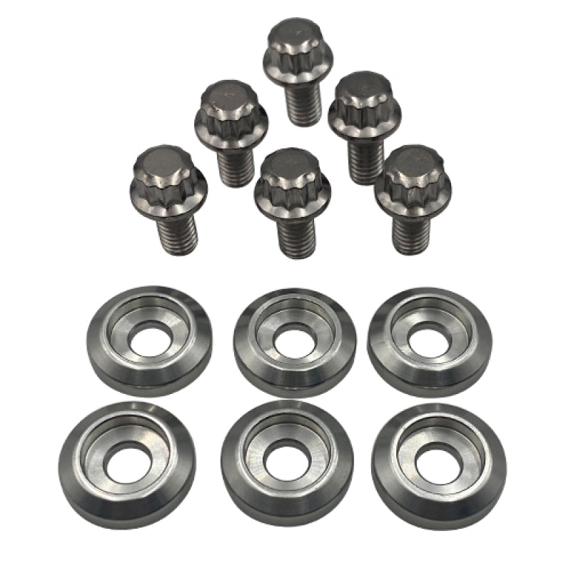 BLOX Racing New Fender Washers Kit M6 12pt - 6pc Large Diameter Silver BXAC-00311-SI