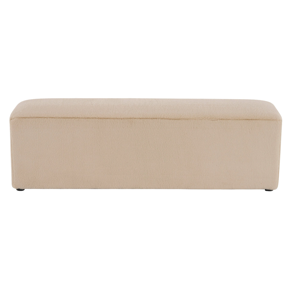 Almond Long Plush Ottoman