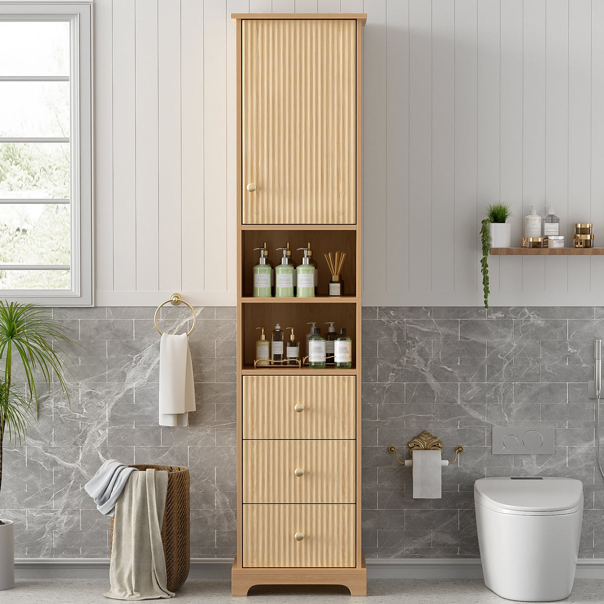 67.7" Tall Freestanding Bathroom Cabinet