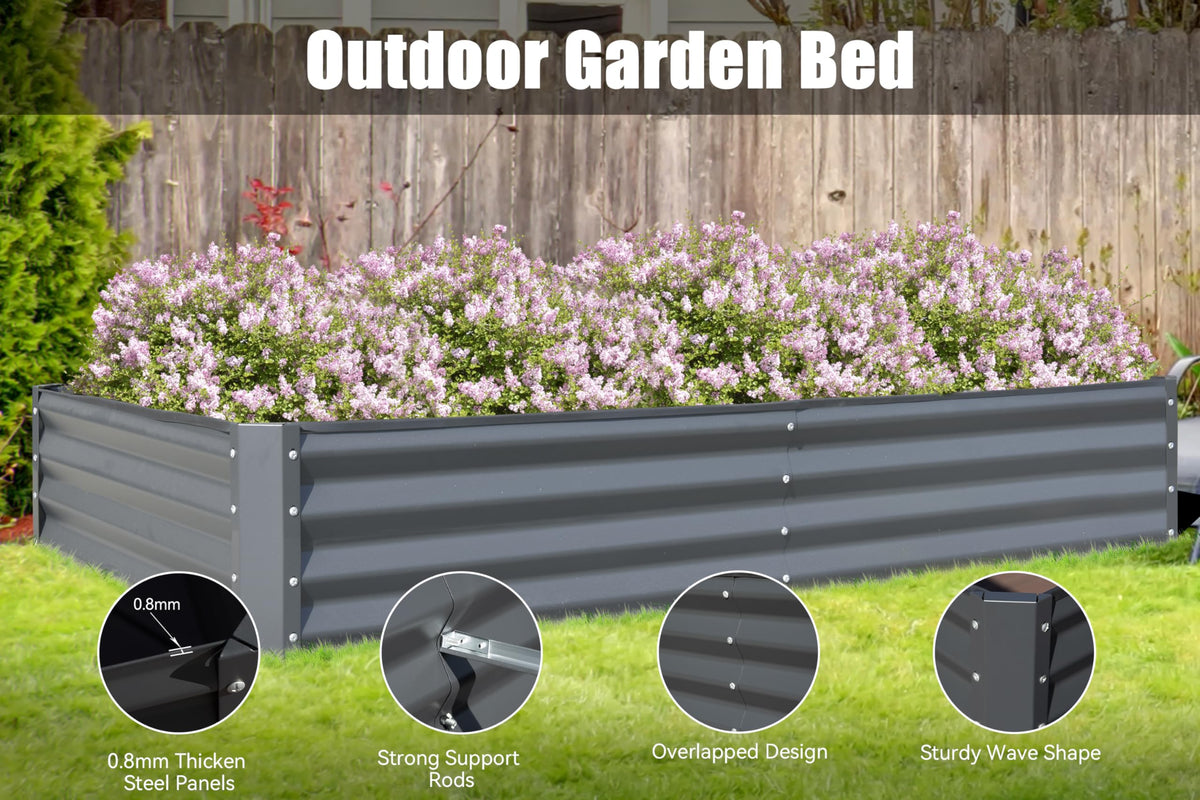 Galvanized Raised Garden Bed, Outdoor Planter Garden Boxes