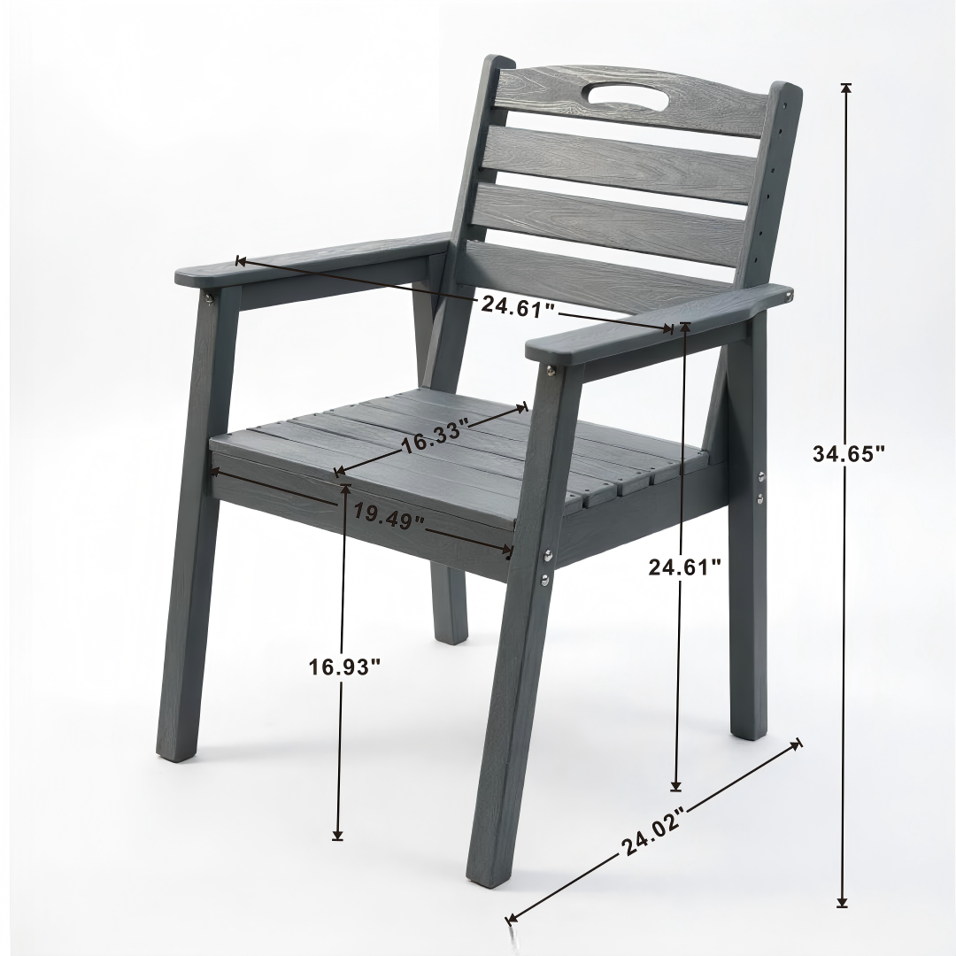 HDPE Outdoor Terrace Dining Chair Set