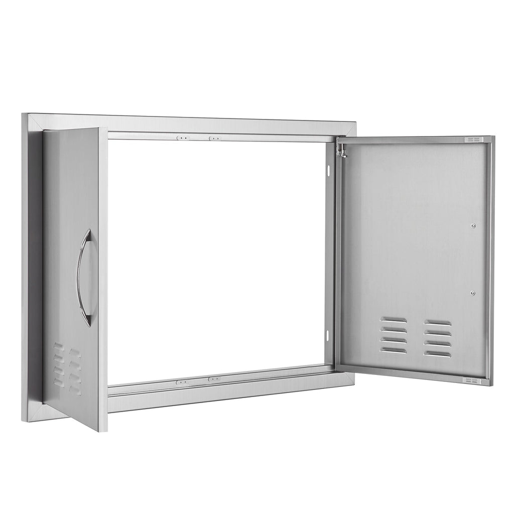 BBQ Access Door, 30W x 21H Inch Double Outdoor Kitchen Door
