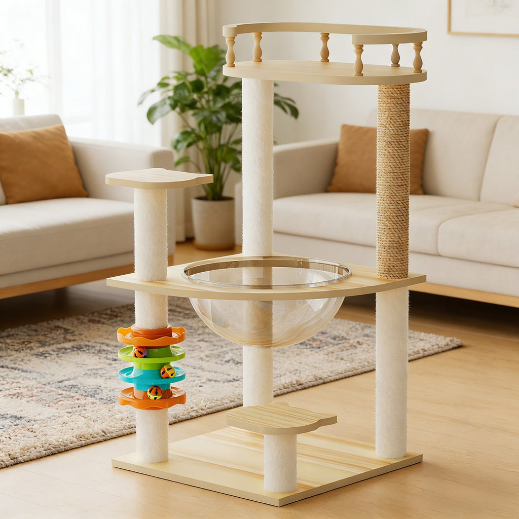32.2" Modern Cat Tower for Indoor Cats