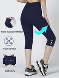Women High Waisted Capri Leggings, Buttery Soft Yoga Pants, 4-Way Stretch Workout Athletic Cropped Pants For Daily Gym Fitness