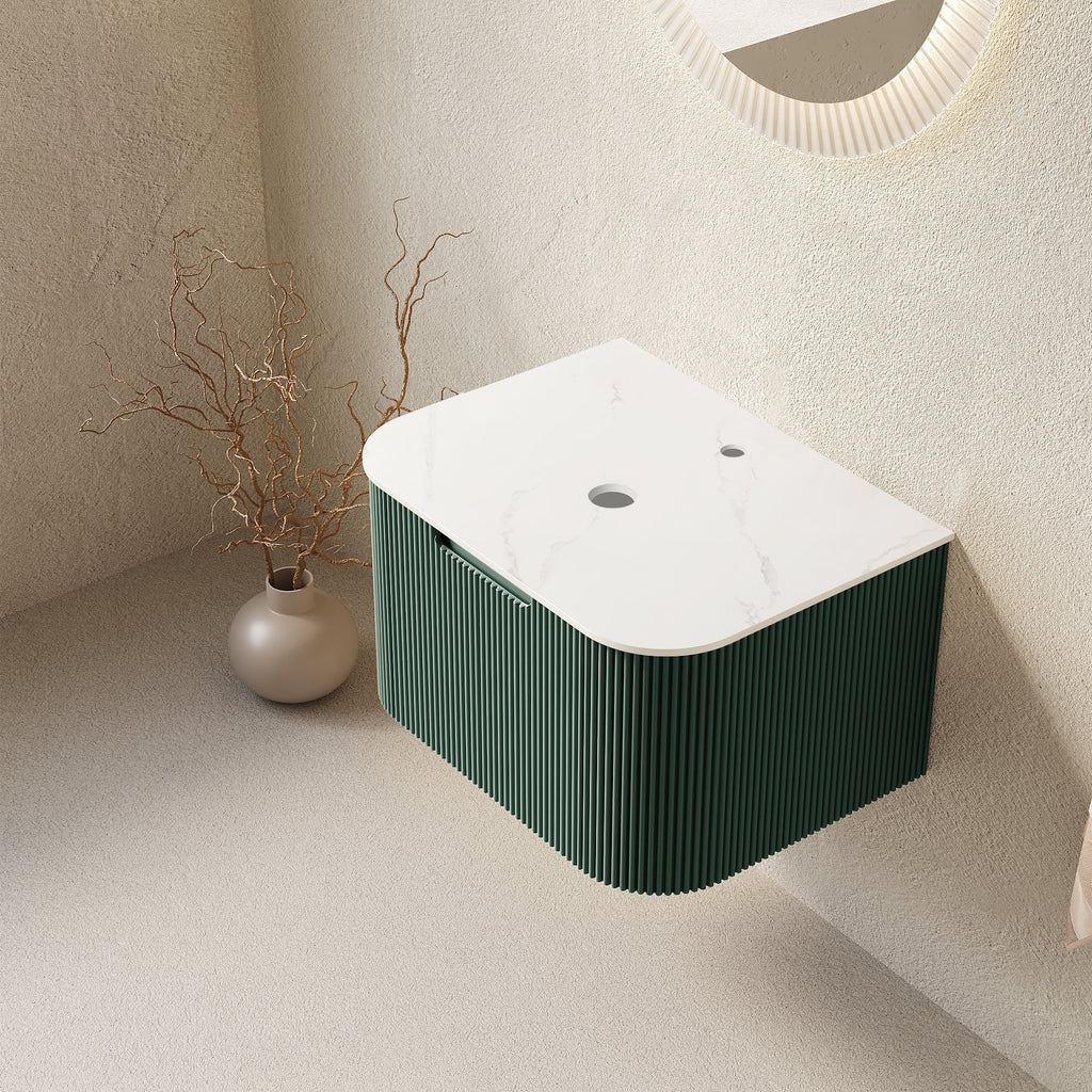 Dina 24'' Wall Mounted Plywood Cabinet with Carrara
