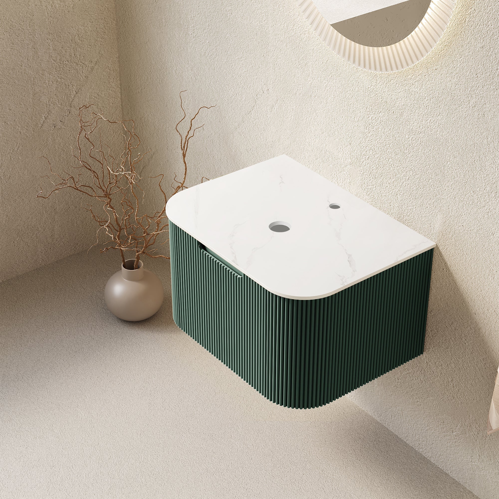 Dina 24'' Wall Mounted Plywood Cabinet with Carrara