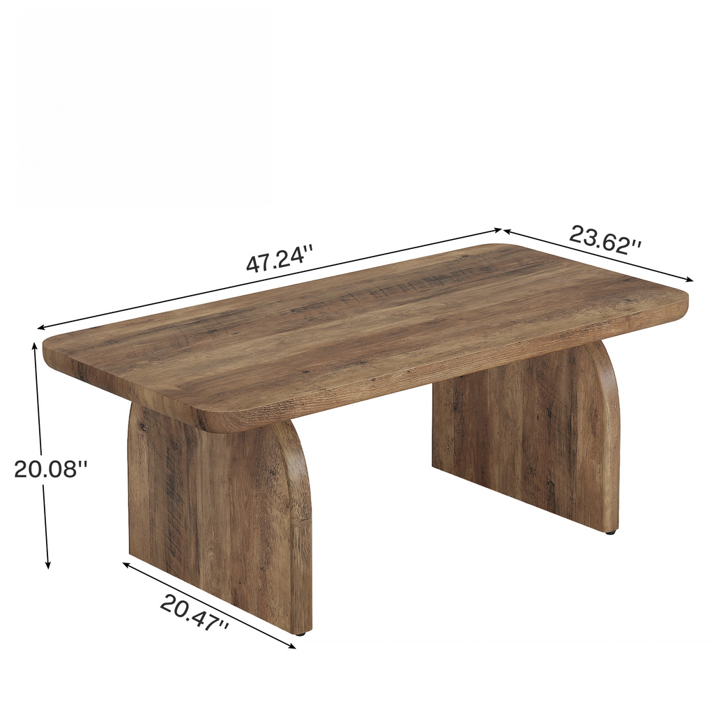 47" Rustic Brown Rectangle Coffee Table