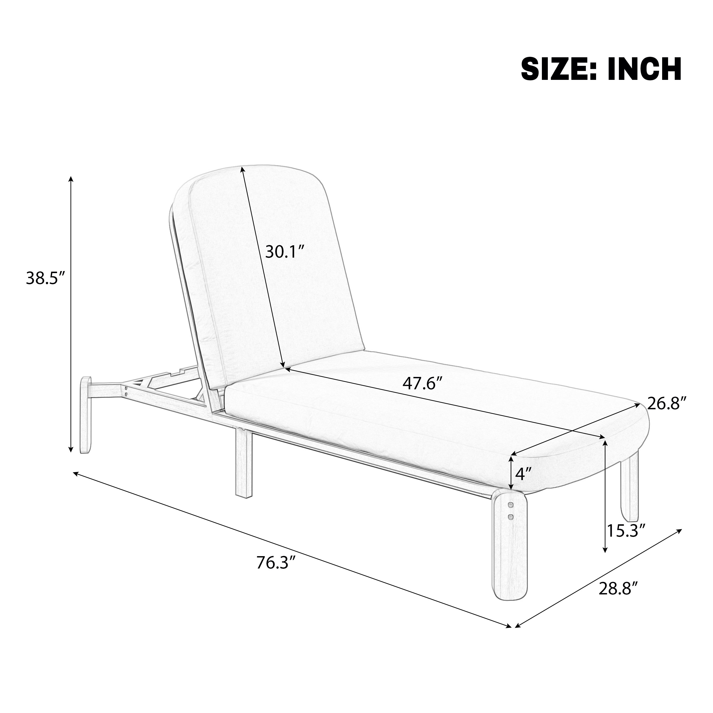 Outdoor Chaise Lounge Adjustable Patio Chaise