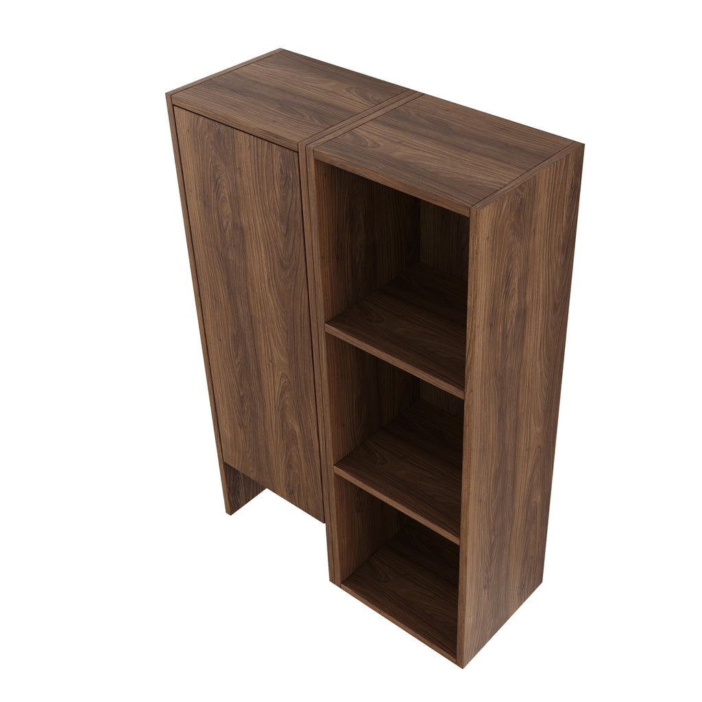 24 Inch Wall-Mounted Side Cabinet and Storage Shelves Combination
