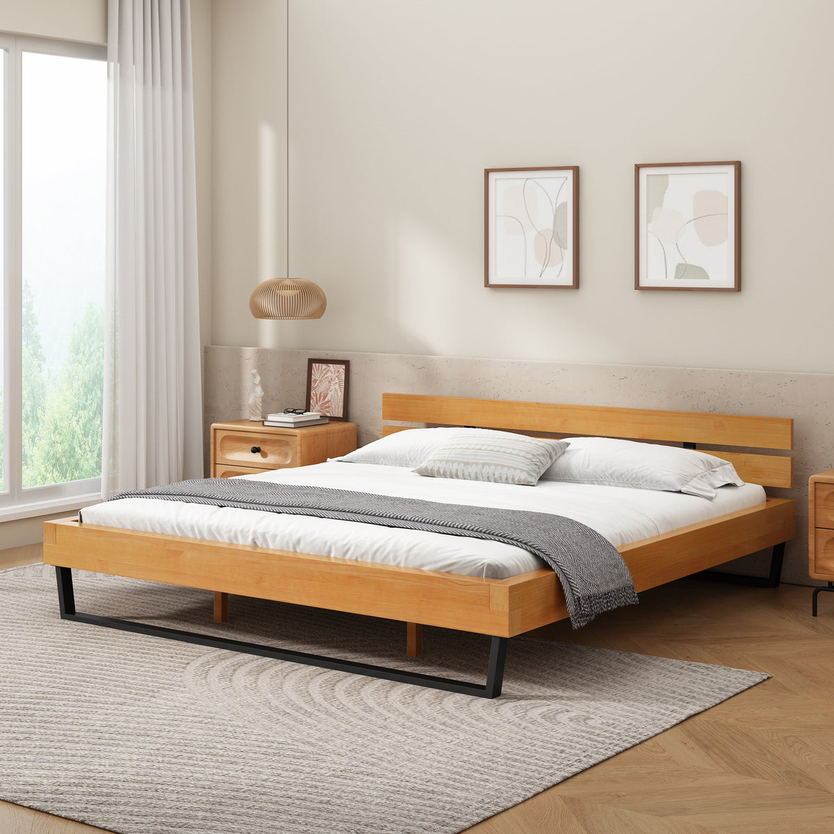 Pine Wood Bed Frame King Size