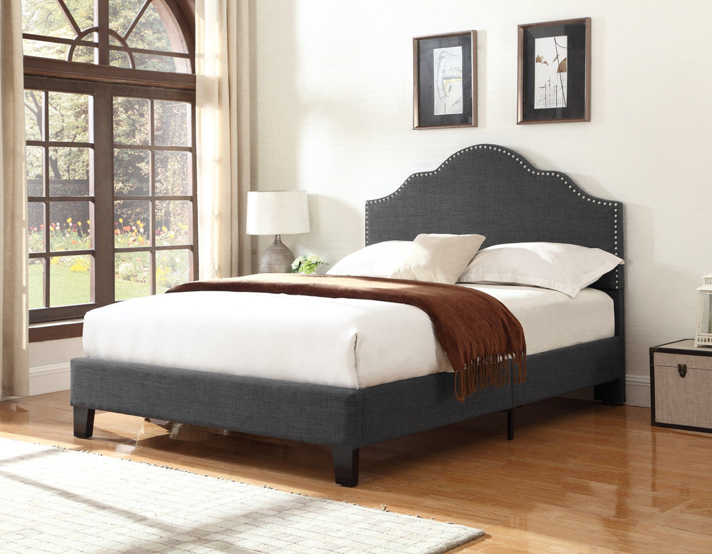 Gray Queen Upholstered Bed