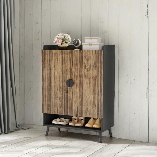 29.6 Inches Rustic Brown Shoe Cabinet