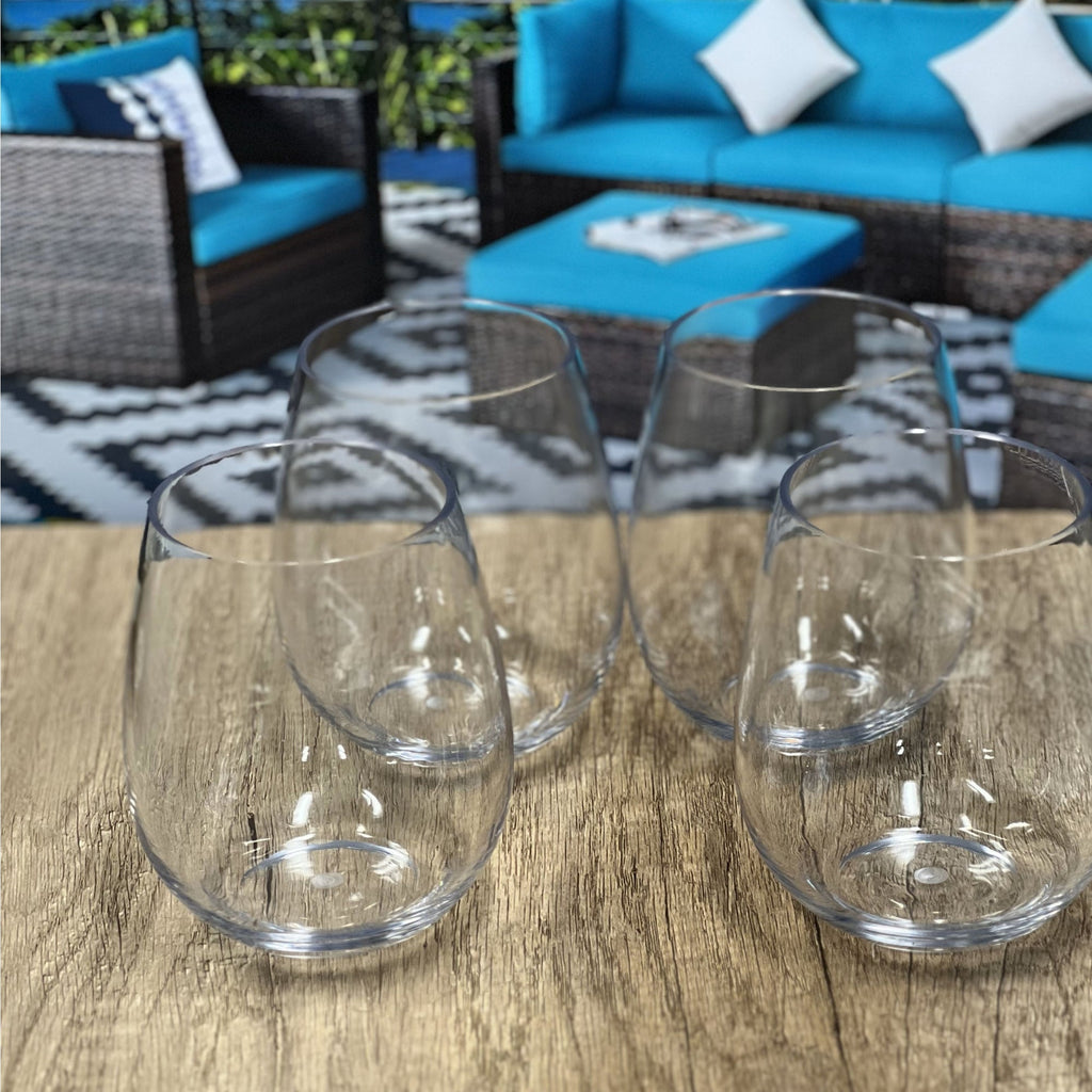 Oval Halo Tritan Drinking Glasses Set of 4 (18oz)