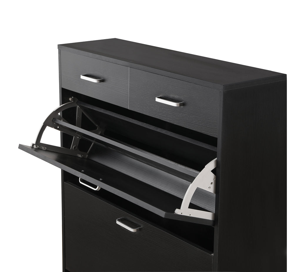 Large Size Shoe Cabinet - Modern Tipping Bucket Organizer