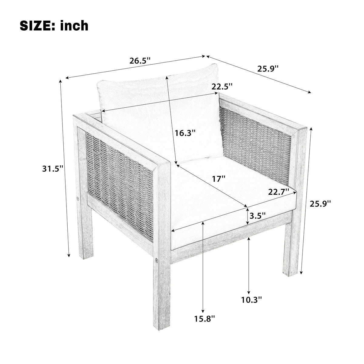 4 Pieces Patio Sofa Set Outdoor Seating Group