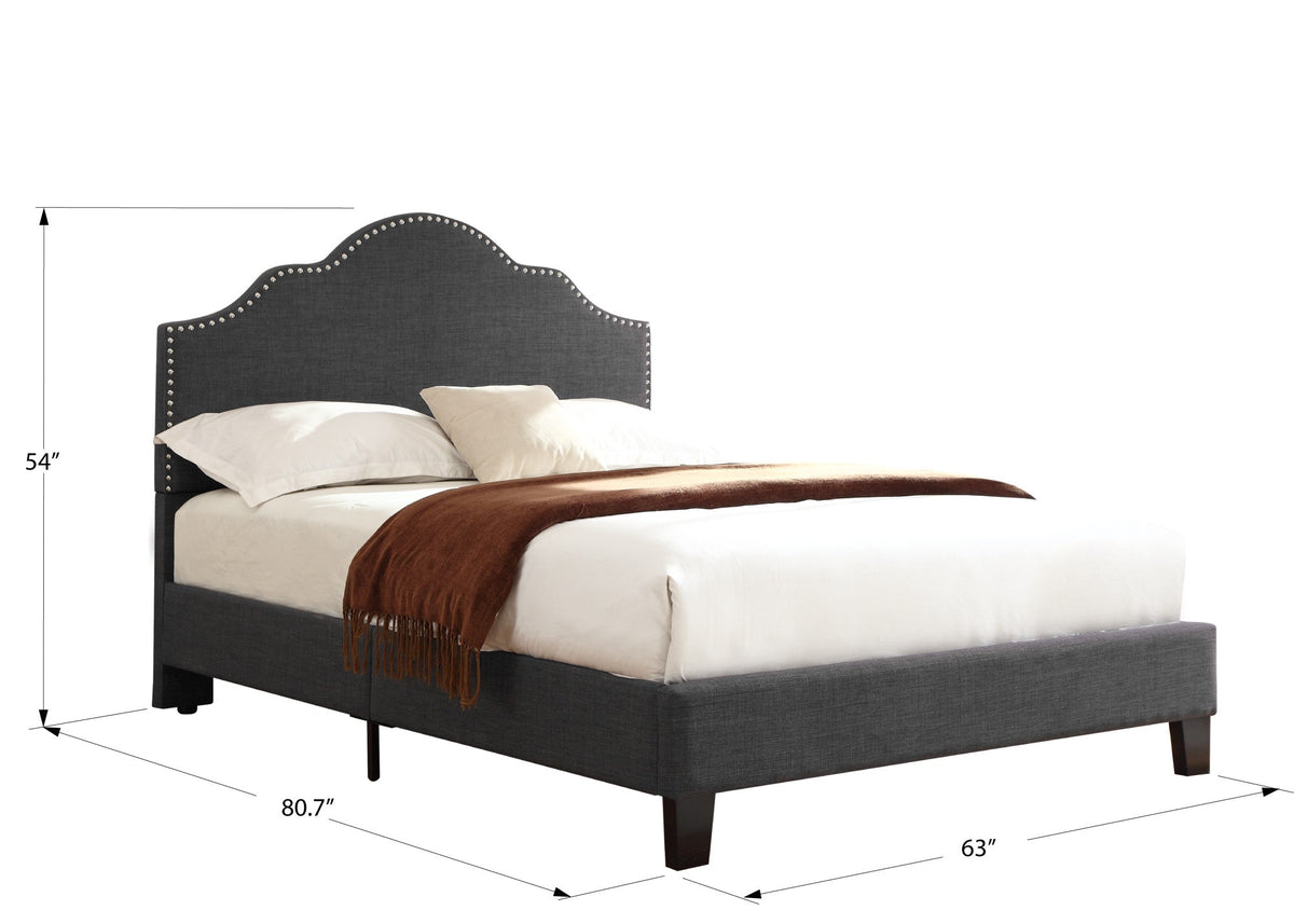 Gray Queen Upholstered Bed