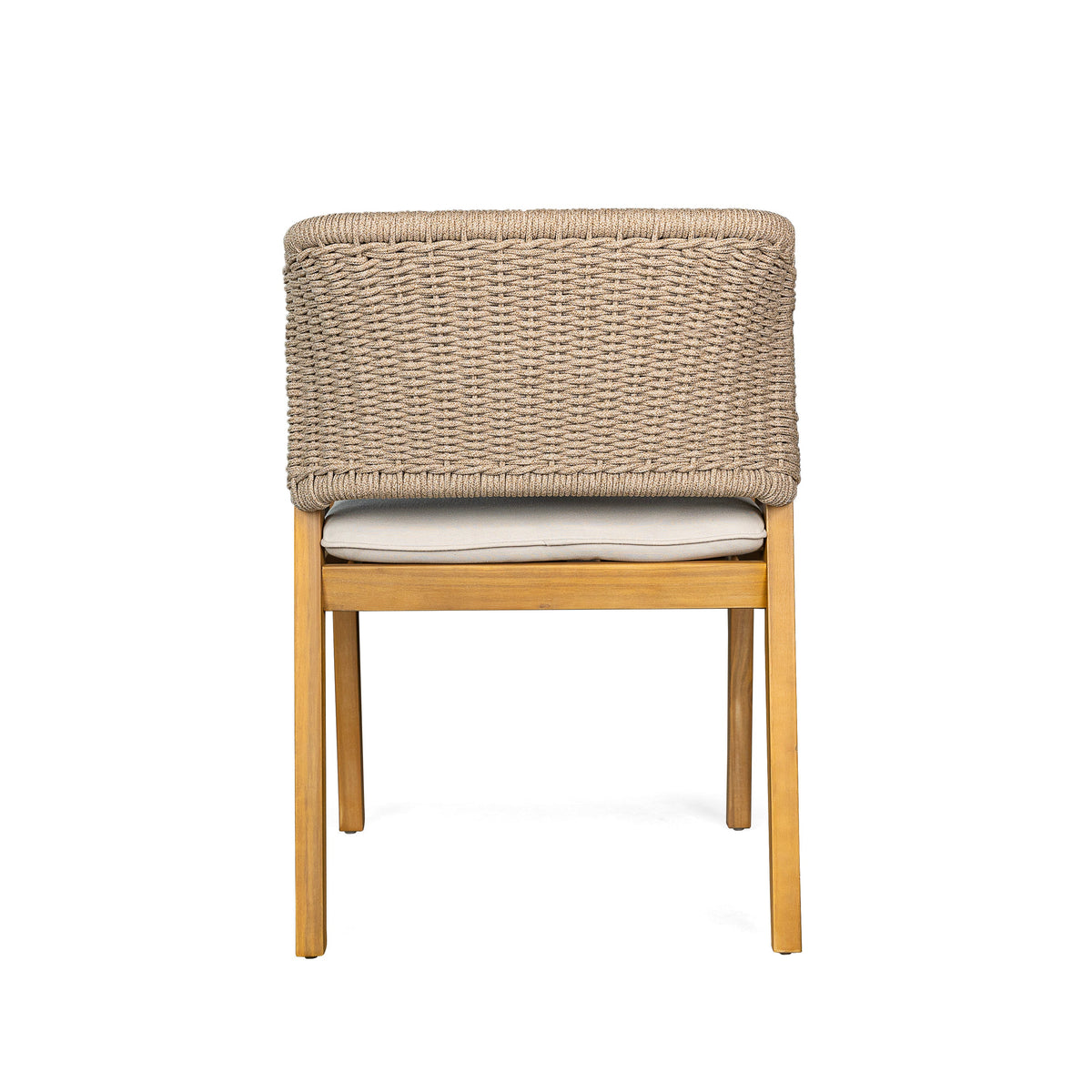 7-Piece Outdoor Dining Set, Acacia Wood Table & 6 Rope Chairs