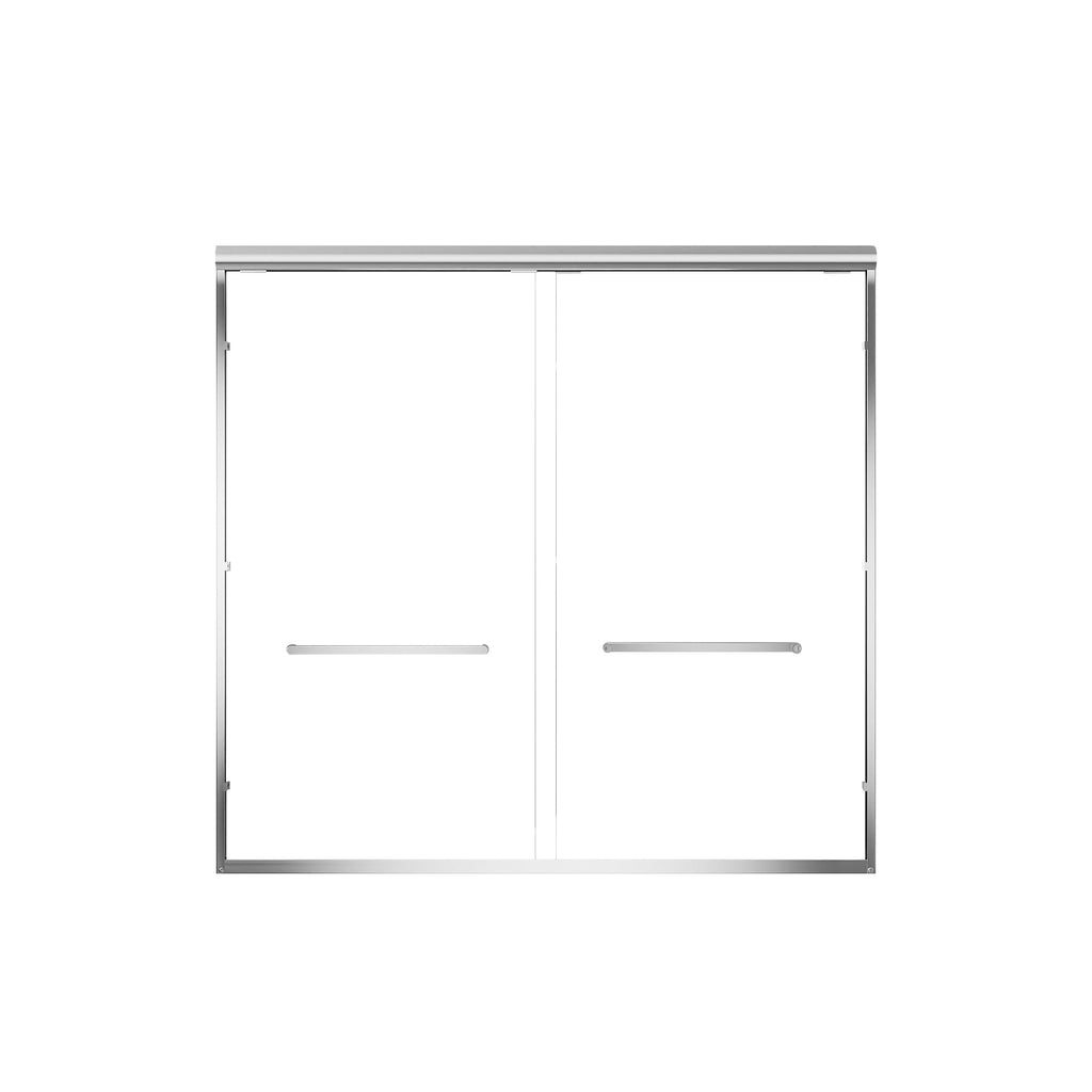 56"-60" W x 57" H Aluminum Frame Double Sliding Shower Door