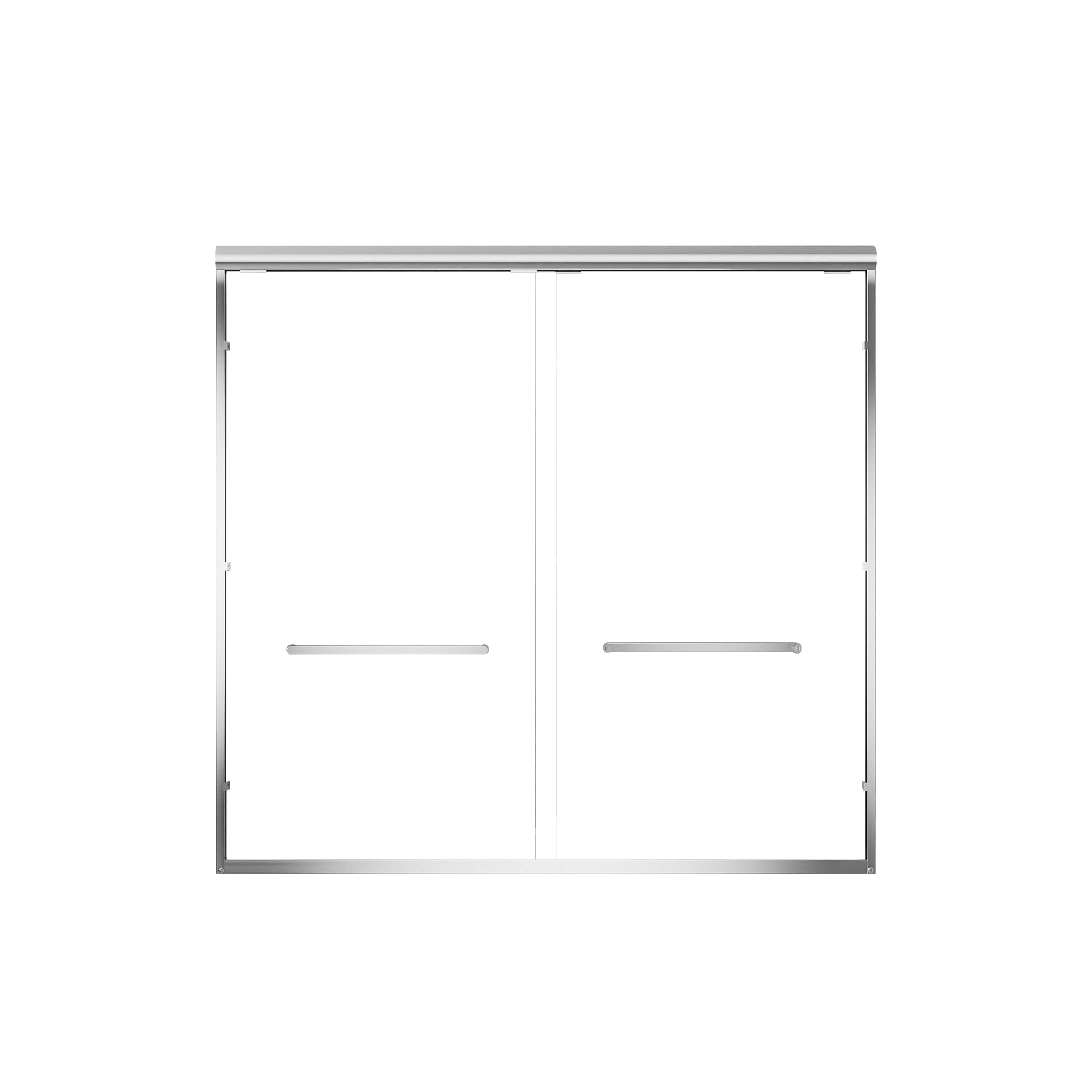 56"-60" W x 57" H Aluminum Frame Double Sliding Shower Door