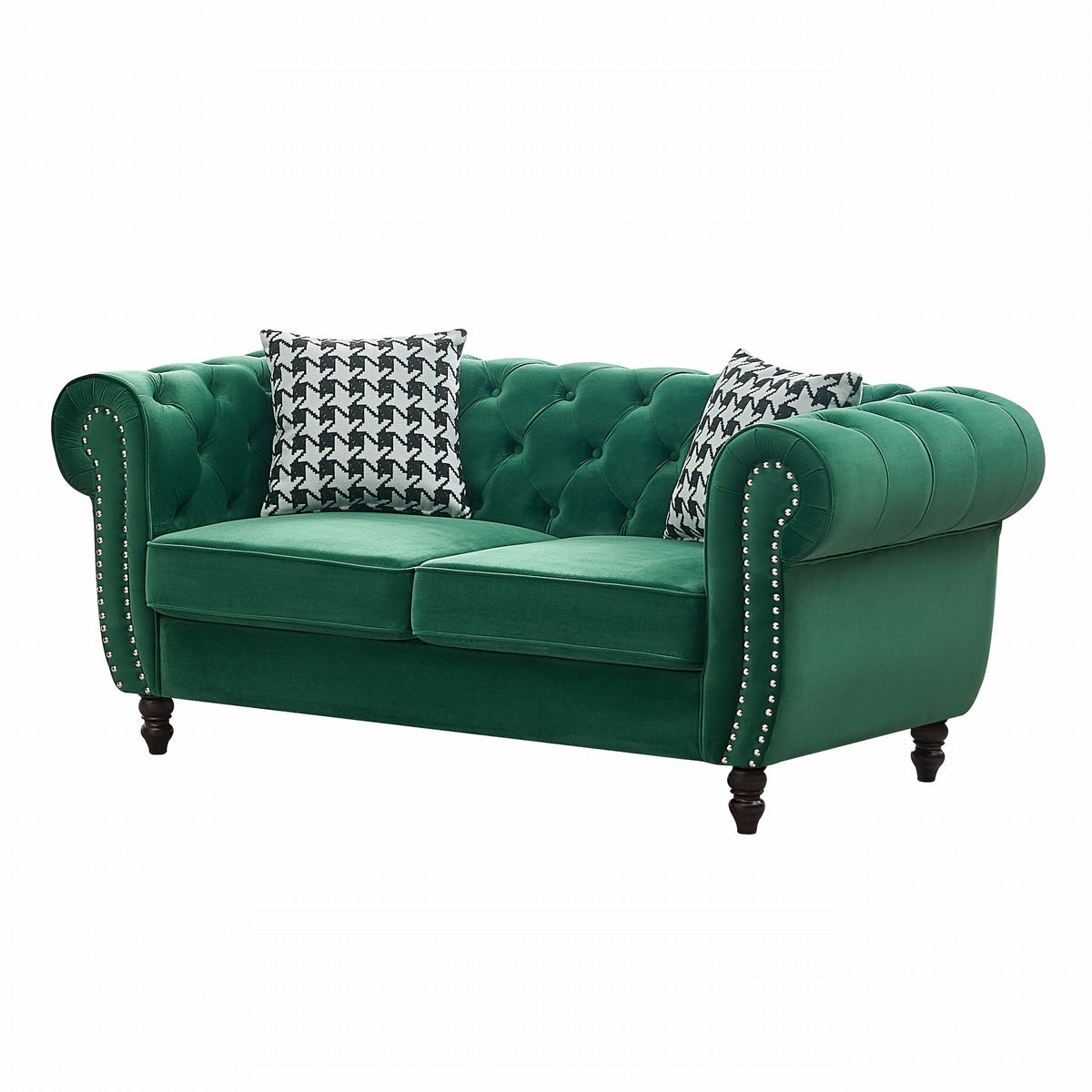 67" Chesterfield Velvet Upholstery Fabric Sofa