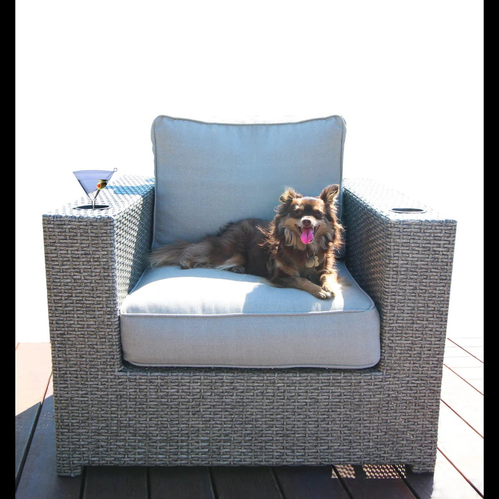 Outdoor 7-Person Wicker Conversation Set with Cushions
