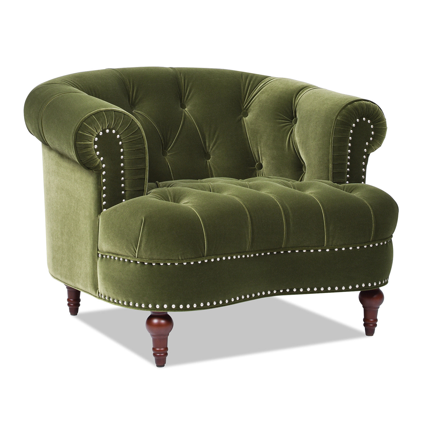 La Rosa Victorian Tufted Upholstered Accent Chair, Olive