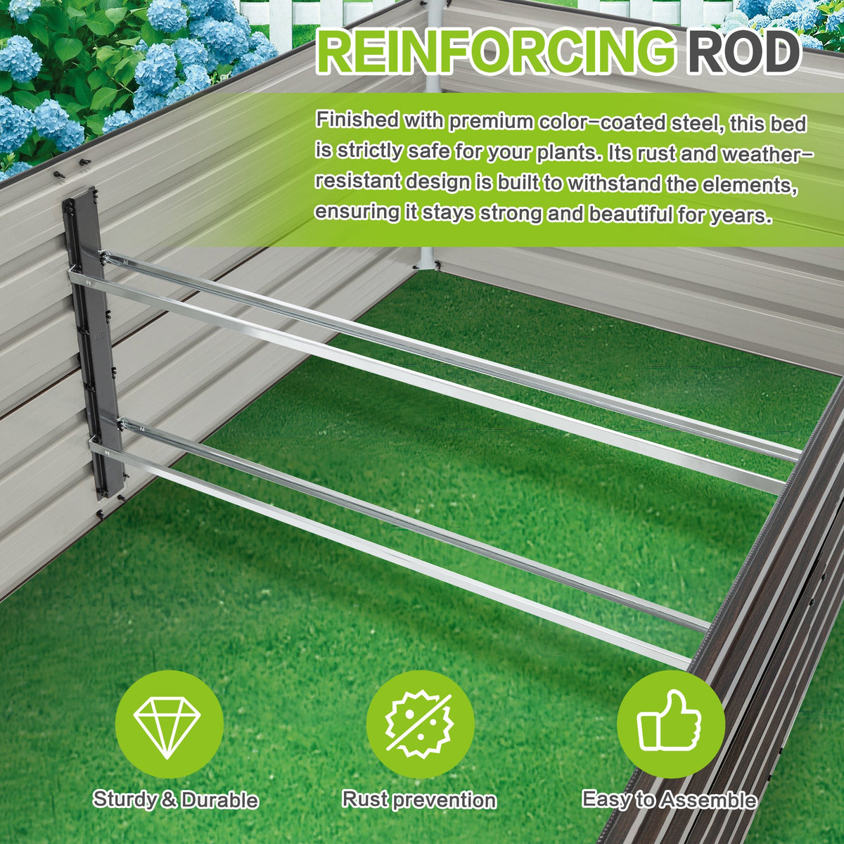 2-Pack 74.6"x35.4"x25" Raised Garden Bed Kit