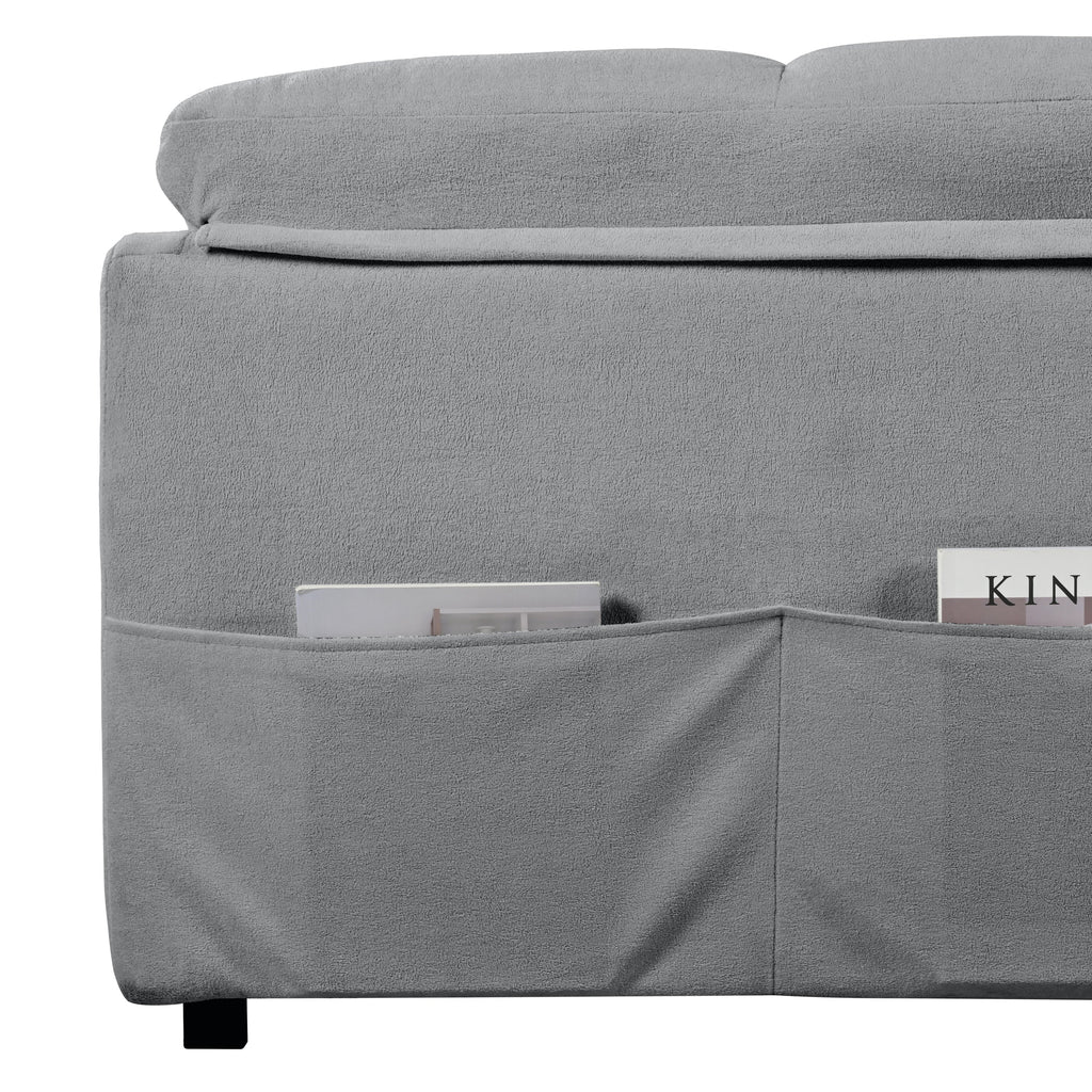 Convertible Pull-Out Queen Sleeper Sofa, 3-in-1 Design