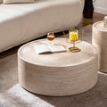 31.5'' Round Coffee Table with Mars Pattern for Living Room