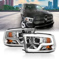 Anzo Dodge Ram 09-18 Projector Plank Style Headlight w/ Halo Chrome Clear A