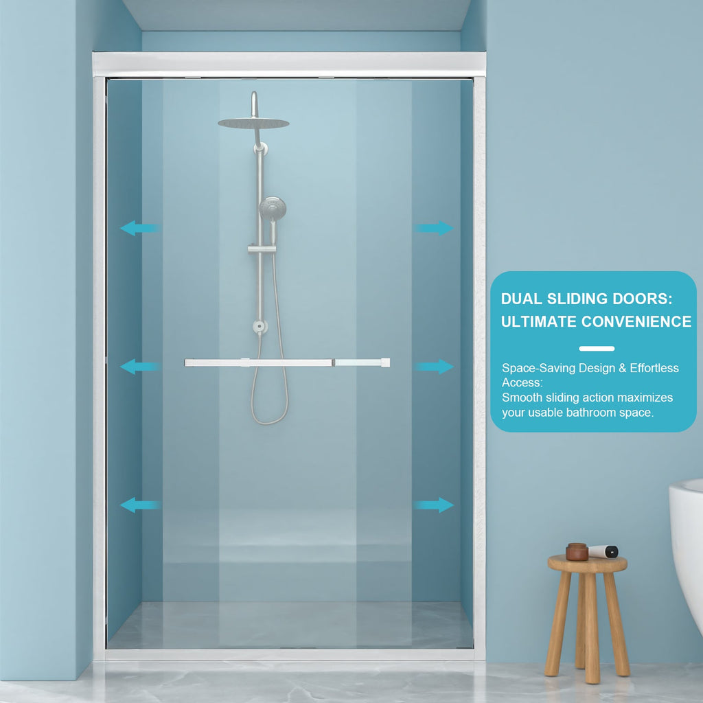 Semi-Frameless Bypass Sliding Shower Door