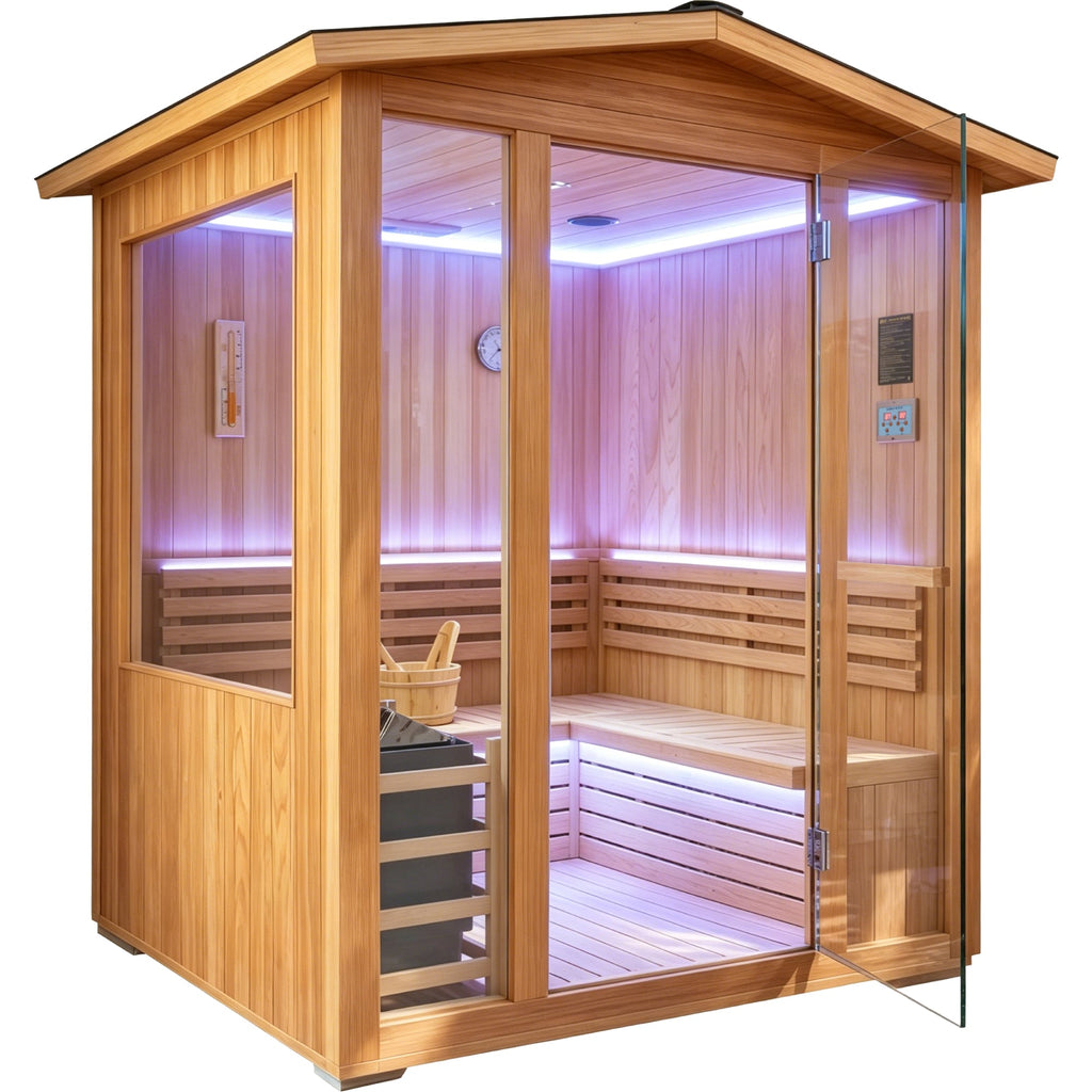 6000W Outdoor Traditional Steam Sauna With Fragrant Cedar Wood
