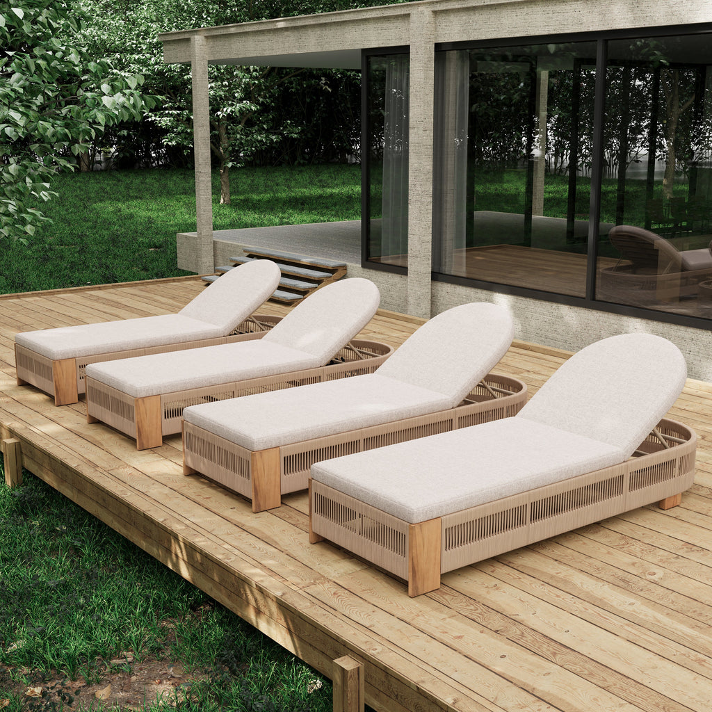 Outdoor Chaise Lounge Chair, Acacia Wood Pool Chair