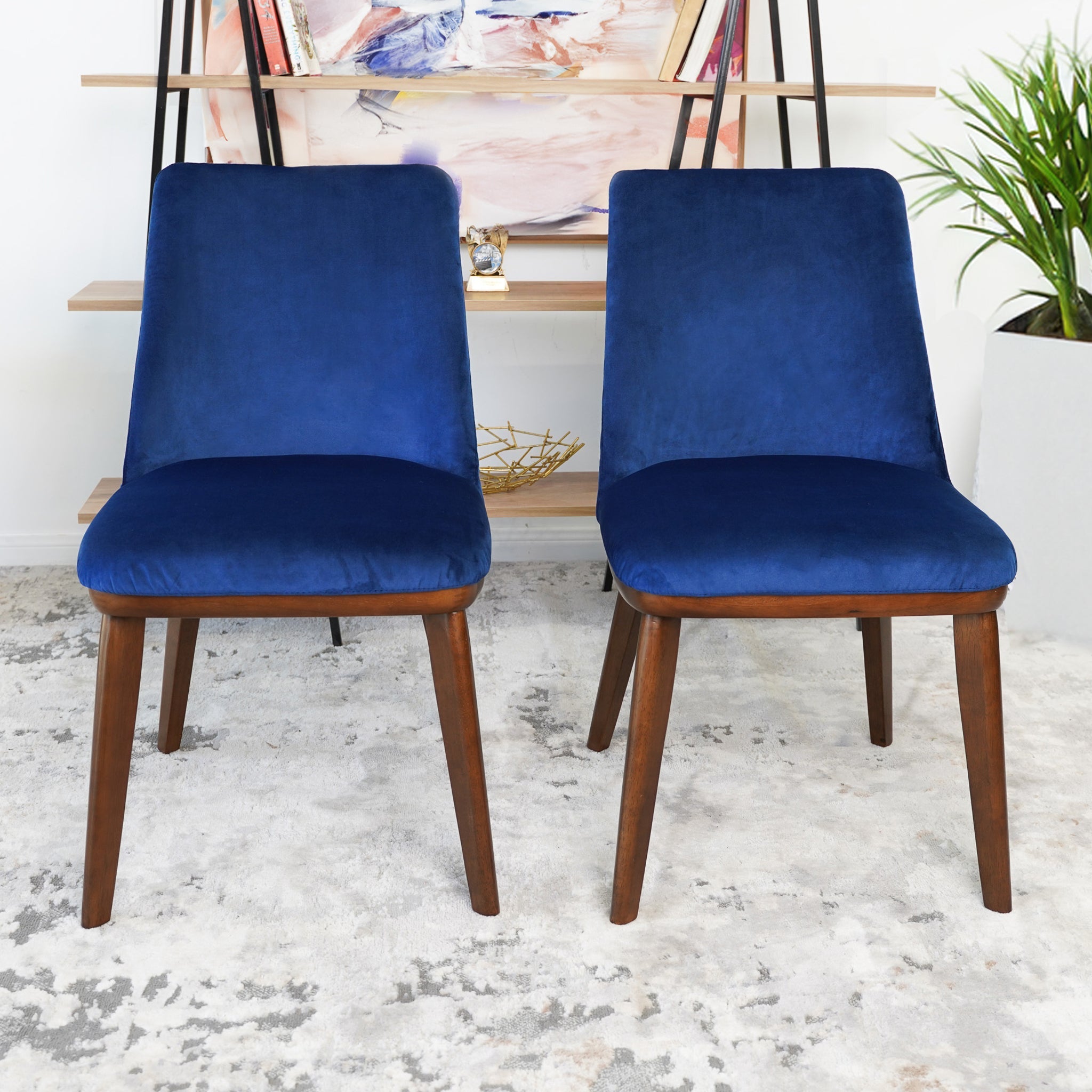 Clove Navy Blue Velvet Dining Chair Set of 2