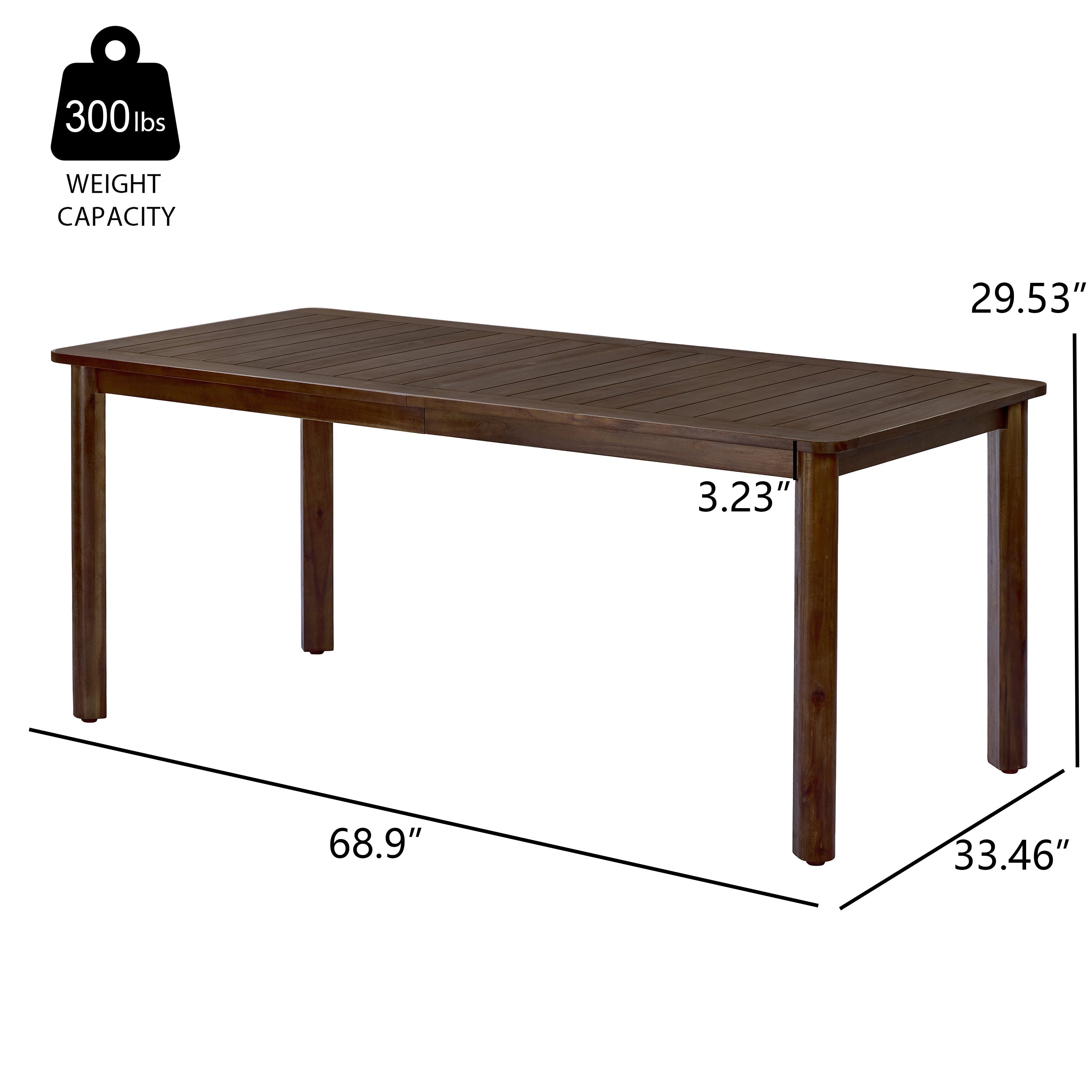 Rectangular Acacia Outdoor Dining Table