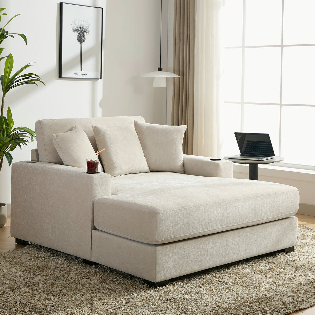 55" Oversized Chaise Lounger - Modern Style Sofa Couch