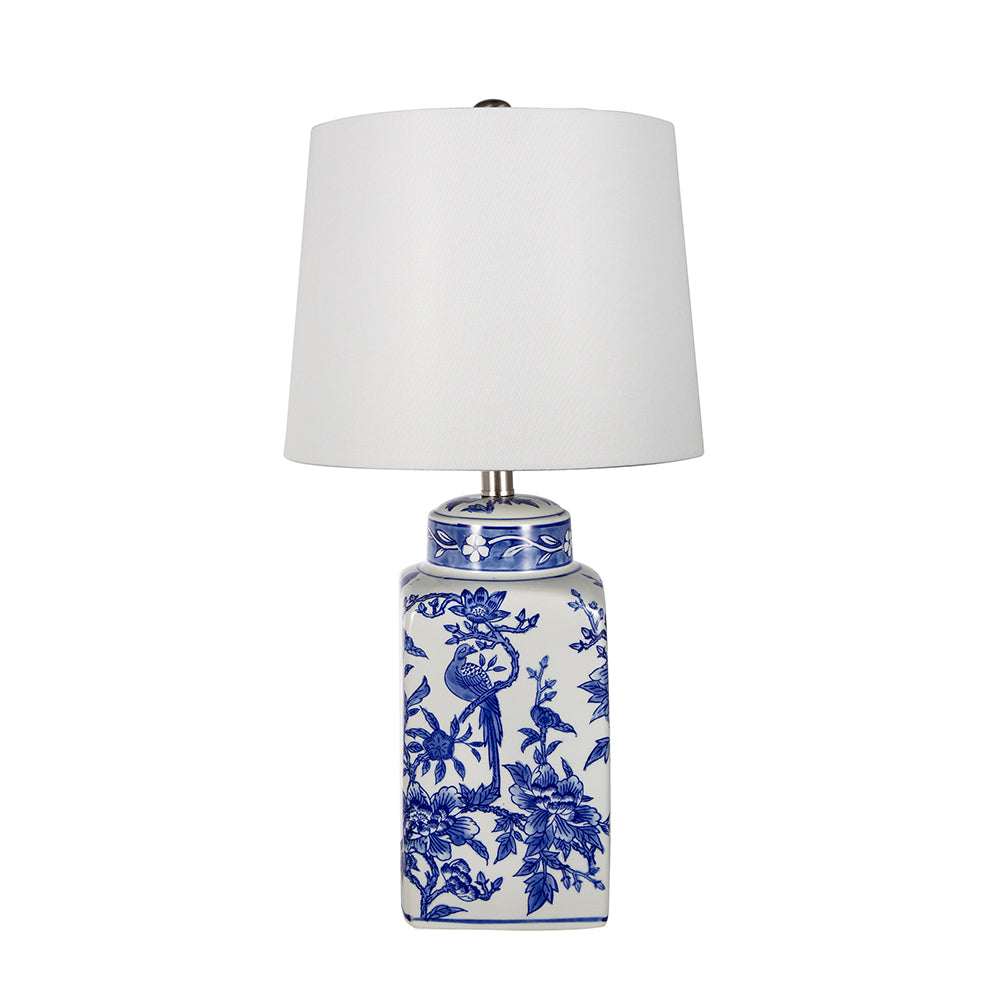 Elegant Table Lamp with Blue Decorative Patterns