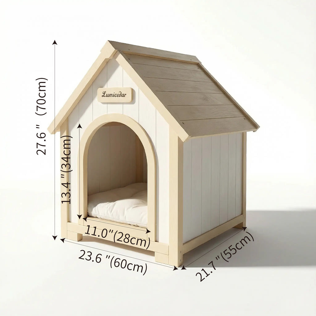 Modern Indoor Wooden Dog House with EVA Cushion